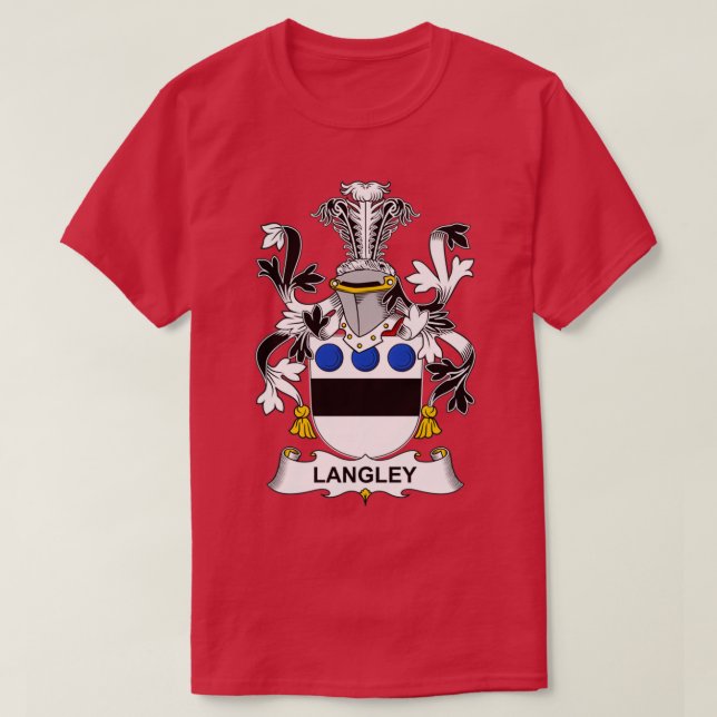 Camiseta Langley Casaco da Guarda Familiar de Armas (Frente do Design)