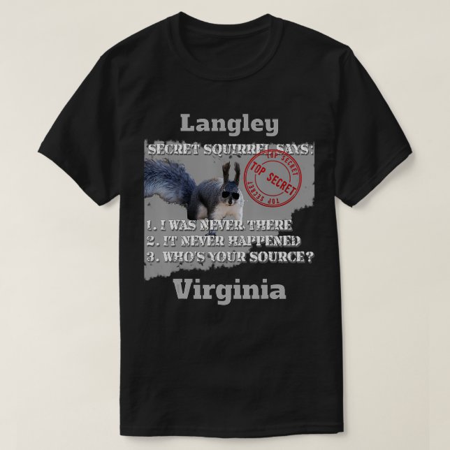 Camiseta Langley, Design do Esquilo Secreto de Virginia na  (Frente do Design)