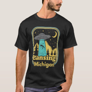 Camiseta Lansing Michigan Ufo Alienígena Hunter 80s Retro S