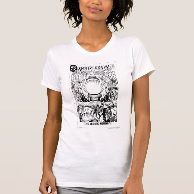 Camiseta Lantera Verde - A Lenda Renascida, Negra e Branca (Frente)