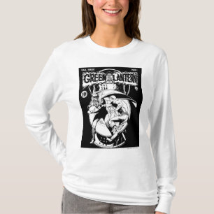 Camiseta Lantera Verde com capa na luta, Preto e Branco