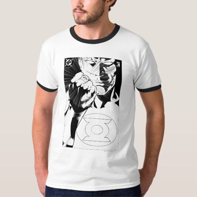 Camiseta Lantera Verde fecha cobrir, Preto e Branco (Frente)