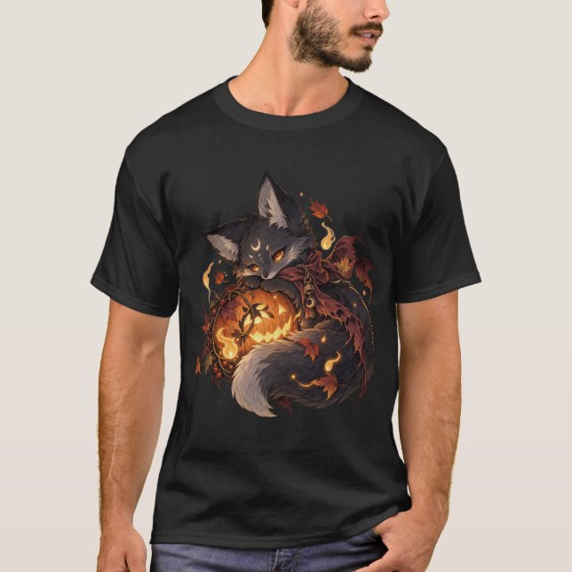 Camiseta Lantern Fox Dark Halloween (Frente)