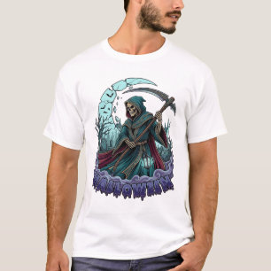 Camiseta Lanterna da Foice do Ceifador do Halloween Lua Que