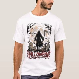 Camiseta Lanterna da Morte Halloween Lua Cheia Lápides