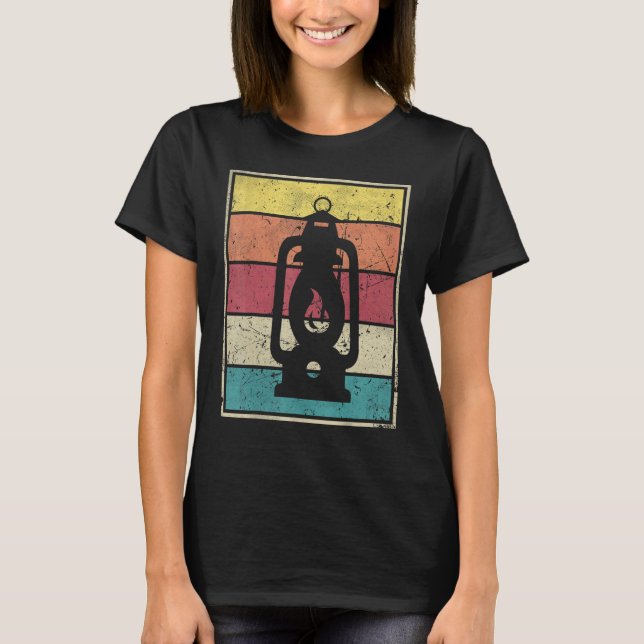 Camiseta Lanterna - Lâmpada Retro Da Campa (Frente)