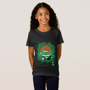 Camiseta Lanterna Verde Chibi Voando Através Do Espaço