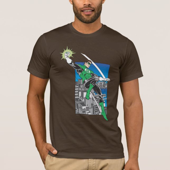 Camiseta Lanterna Verde com Fundo da Cidade (Frente)
