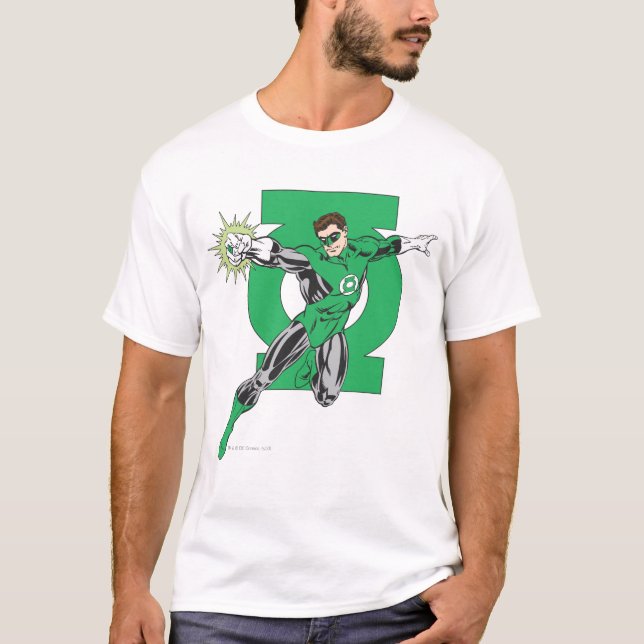 Camiseta Lanterna Verde com Fundo do Logotipo (Frente)