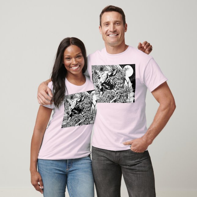 Camiseta Lanterna Verde e Lua - Preto e Branco (Unissex)