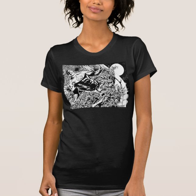 Camiseta Lanterna Verde e Lua - Preto e Branco (Frente)