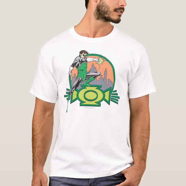 Camiseta Lanterna Verde e paisagem urbana (Frente)