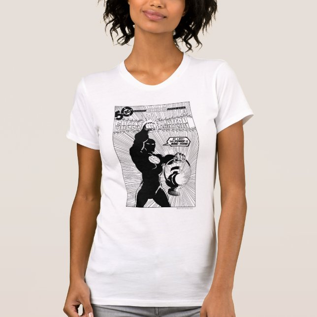 Camiseta Lanterna Verde - Lanterna Brilhante, Preto e Branc (Frente)