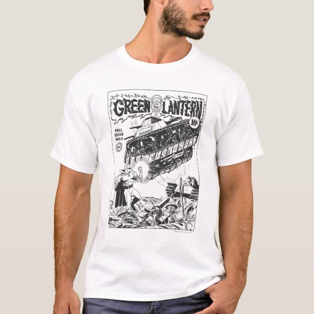 Camiseta Lanterna Verde nas trincheiras, Preto e Branco (Frente)