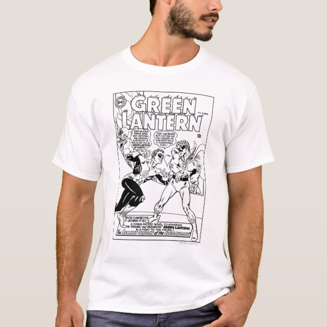 Camiseta Lanterna Verde no anel, Preto e Branco (Frente)