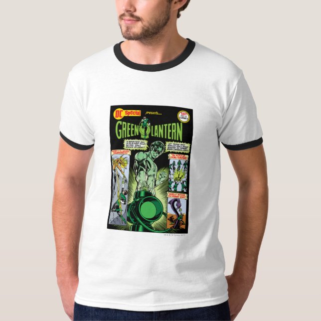 Camiseta Lanterna Verde - Quadrícula Verde Sombreada (Frente)