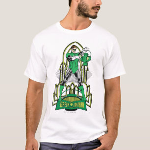 Camiseta Lanterna Verde sobre fundo decorativo