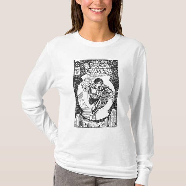 Camiseta Lanterna Verde - Tudo começa aqui, preto e branco (Frente)