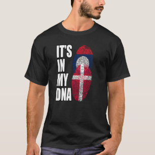 Camiseta Lao E Dinamarquês Misturar DNA Heritage Flag