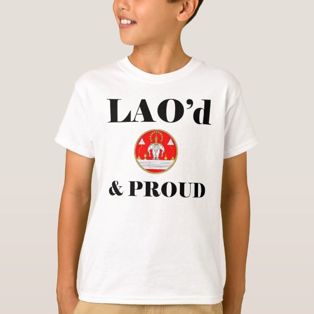 Camiseta LAO'd & t-shirt ORGULHOSO dos miúdos (Frente)