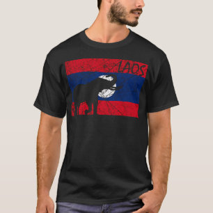 Camiseta Laos Dia da Bandeira do Laos Orgulhoso Elefante Se
