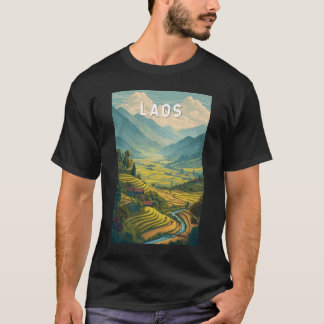 Camiseta Laos Illustration Travel Art Vintage