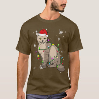 Camiseta LaPerm Cat Natal Luzes Natal Papais noeis de gatos