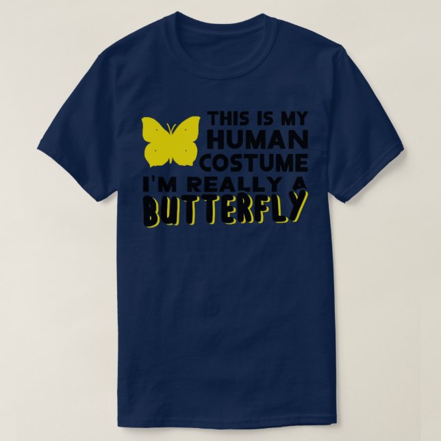 Camiseta lápide de borboleta de fantasia humana (Frente do Design)