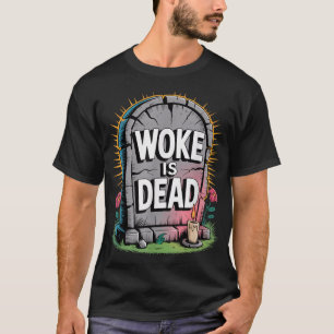 Camiseta Lápide Despertou Está Morto Slogan Sarcástico Para