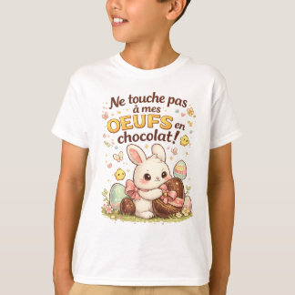 Camiseta Lapin de Pâques mignon – Ne touche pas à mes œufs 