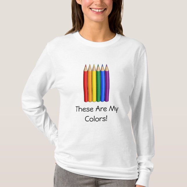 Camiseta lápis arco-íris orgulho LGBT (Frente)