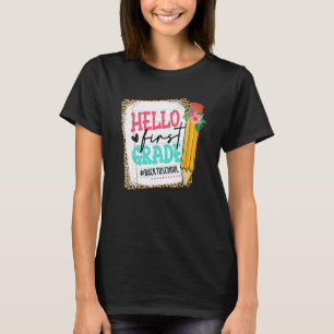 Camiseta Lápis Bonito Alô Primeiro Grau Feliz Primeiro Dia
