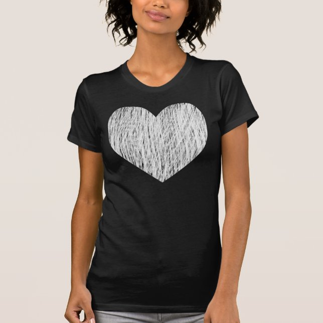 Camiseta Lápis - Branco sobre preto (Frente)