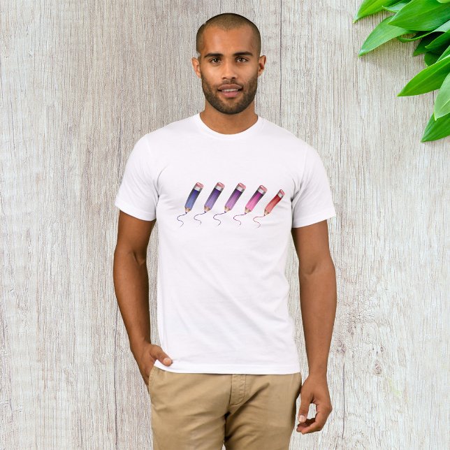 Camiseta Lápis Colorido Mens T-Shirt (Criador carregado)