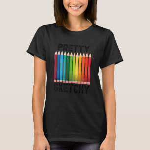 Camiseta Lápis Coloridos bonito E Divertidos Artistas