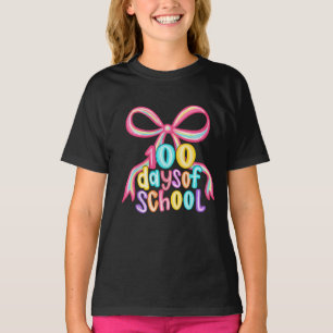 Camiseta Lápis com Laço de Leopardo dos 100 Dias de Escola