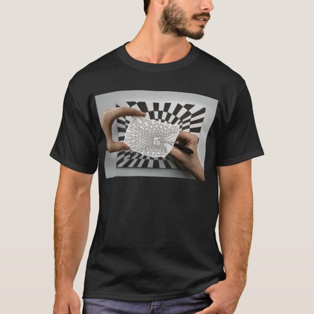 Camiseta Lápis contra a câmera - geometria (Frente)