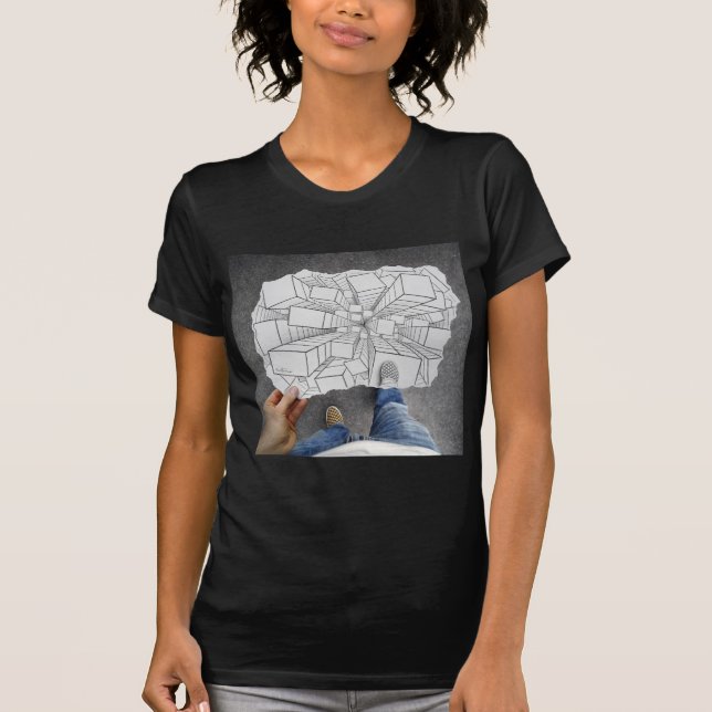 Camiseta Lápis contra a câmera - vertigem (Frente)