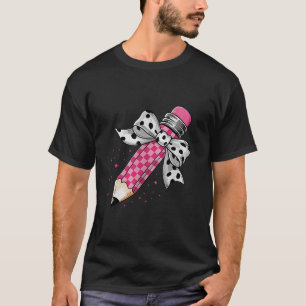 Camiseta Lápis cor-de-rosa do Arco Coquete Professor Colori