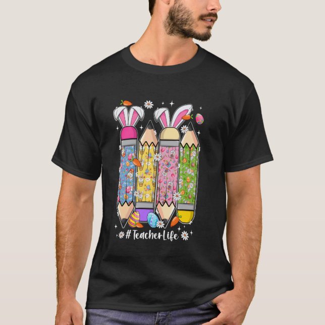 Camiseta Lápis da Vida de Professora Fofa e Groovy Com Orel (Frente)