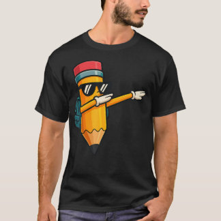 Camiseta Lápis Dançante Dabbing de Volta às Aulas Primeiro