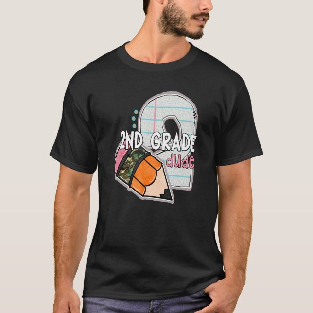 Camiseta Lápis de Equipe do Nível do segundo Estudantes do  (Frente)