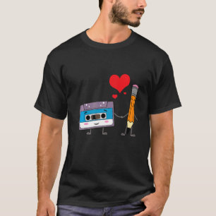Camiseta Lápis de fita cassete Retro Vintage de 70 anos e a