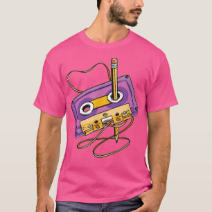 Camiseta Lápis de fita de cassete dos anos 80 - Lâmpada ret