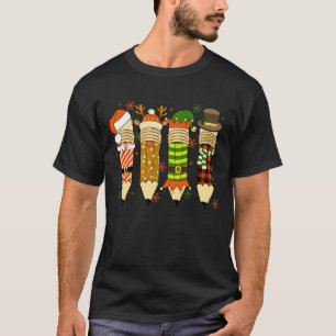 Camiseta Lápis de Natal Professor Aluno Escola Xmas