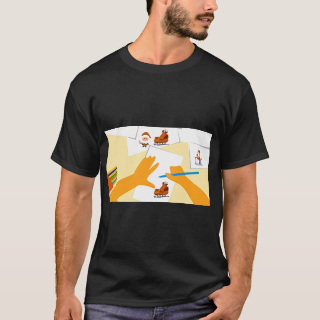 Camiseta Lápis e Arte de Desenho em Papel (Frente)