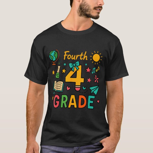Camiseta Lápis Engraçado com Arco volta às aulas Professor  (Frente)