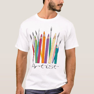 Camiseta Lápis & escovas coloridos