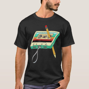 Camiseta Lápis Fita Cassete 80 Anos 80 Retro Vintage Nostal