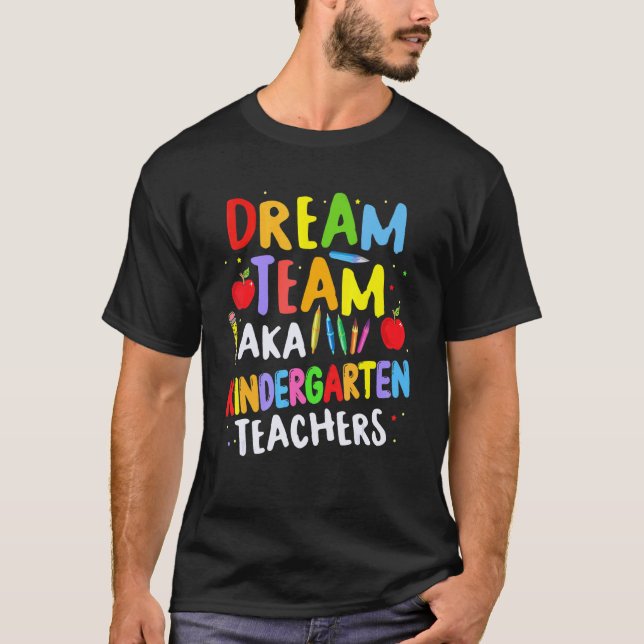 Camiseta Lápis Fofo Maçã Professores de Jardim de Infância  (Frente)